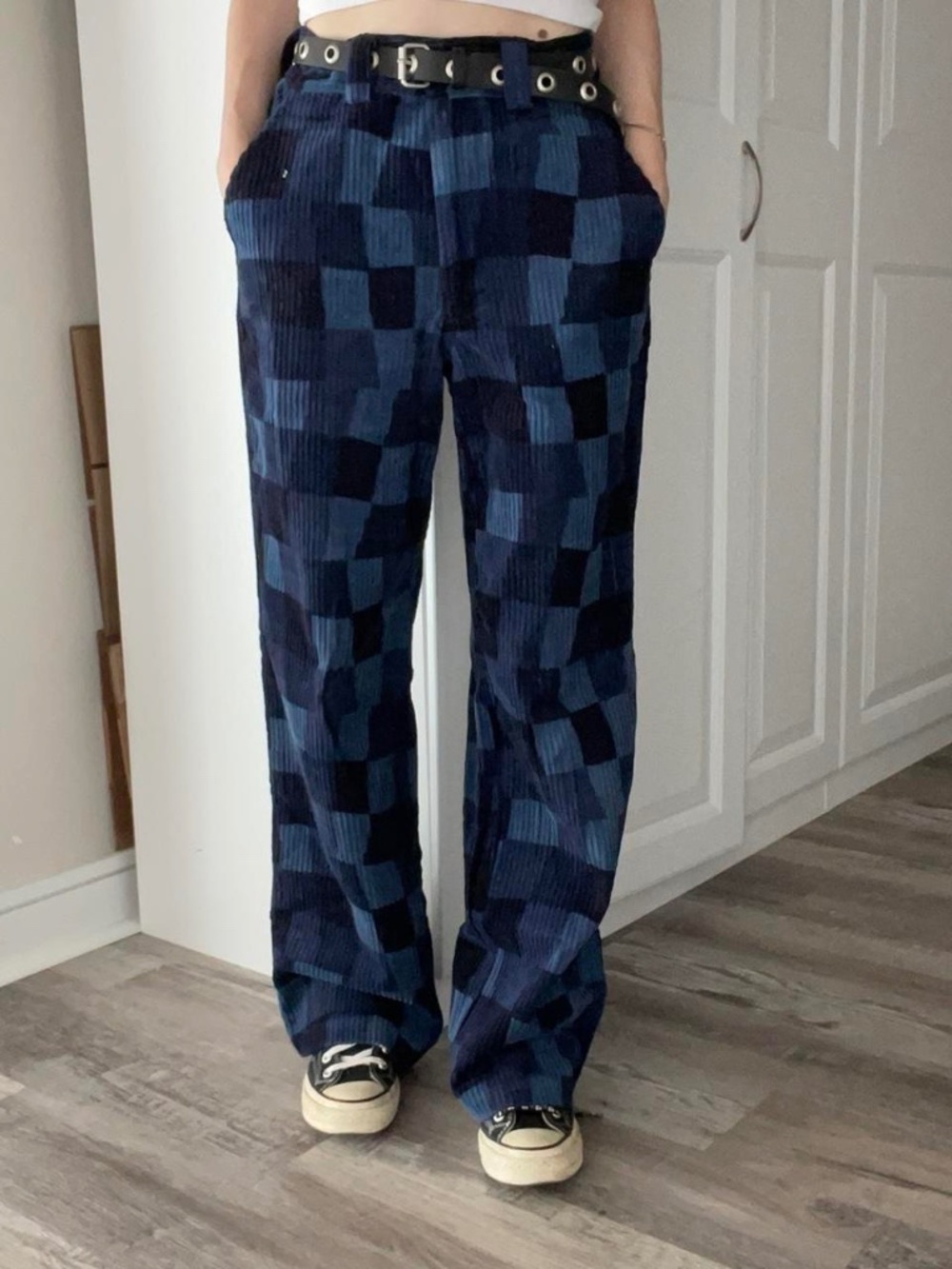 Stussy Blue Patchwork Corduroy Pants - Size 3